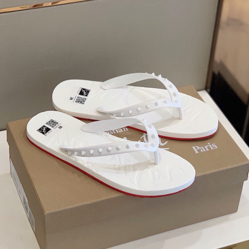 Christian Louboutin Men Shoes Slippers Luxury Brand Red Botton Mens Slides with Original Box Flip Flops