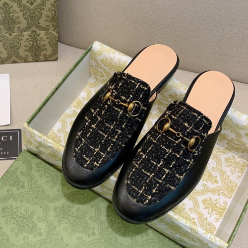 Gucci Womens Shoes Slippers Slides Casual Design Luxury Brand Leather Princetown leather slipper with Original Box