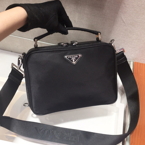 Prada Mens Bags Shoulder Messenger Bags Handbags Luxury Brand Black Prada Prada Brique Ny-Lon bag with Original Box 2VH069_ZO6_F0002_V_ZMI