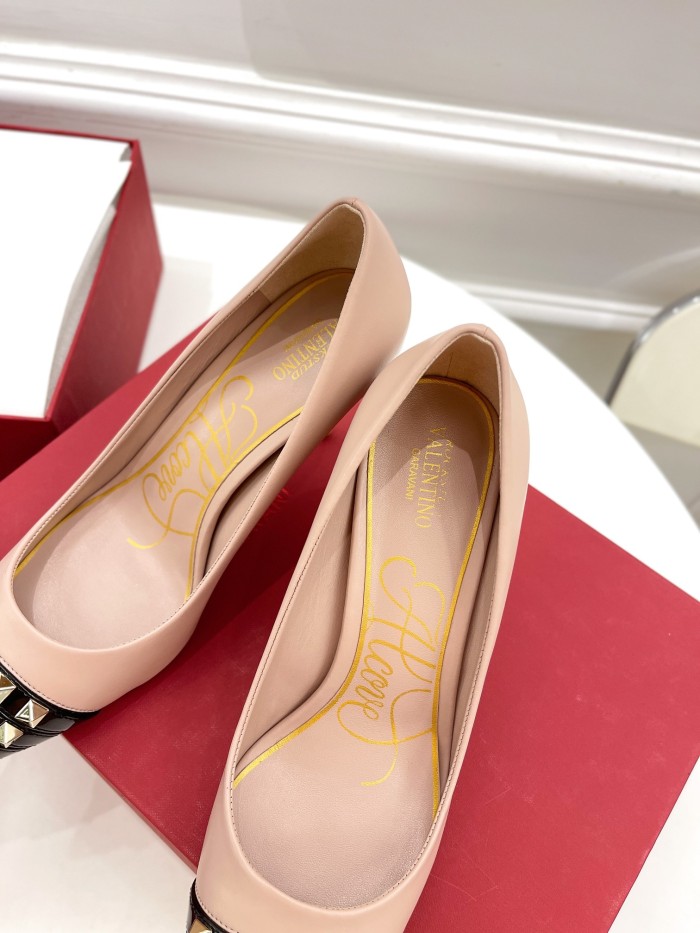 Valentino Womens Shoes ROCKSTUD SLINGBACK PUMP WITH SCULPTED HEEL IN KIDSKIN with Original Box 8cm Heel Design