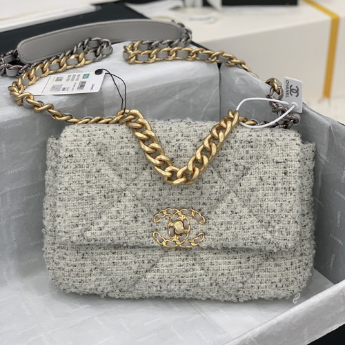Chanel Womens Bags Shoulder Messenger Bags Chanel 19 Flap Bag Luxury Brand with Original Box
