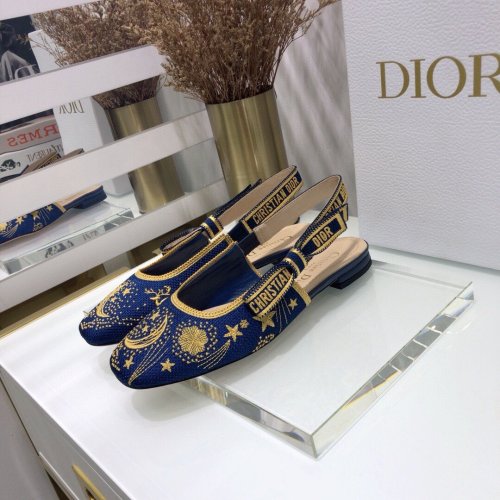 Dior Womens Shoes Slingback Ballerina Flat
