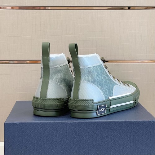 Dior Mens Shoes Sneakers Casual Luxury Brand B23 HIGH-TOP SNEAKER Dior Oblique Canvas with Original Box 3SH118ZMK_H761