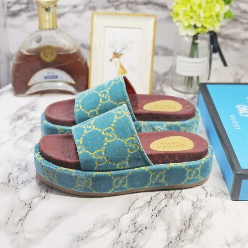 Gucci Mens Shoes Sandals Slides Slippers Luxury Brand Thick Sole Design with Original Box