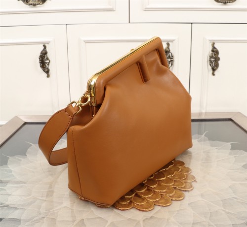 Fendi Womens Bags Clutch Luxury Brand FENDI FIRST MEDIUM Black leather bag 8BP127ABVEF0KUR without Original Box