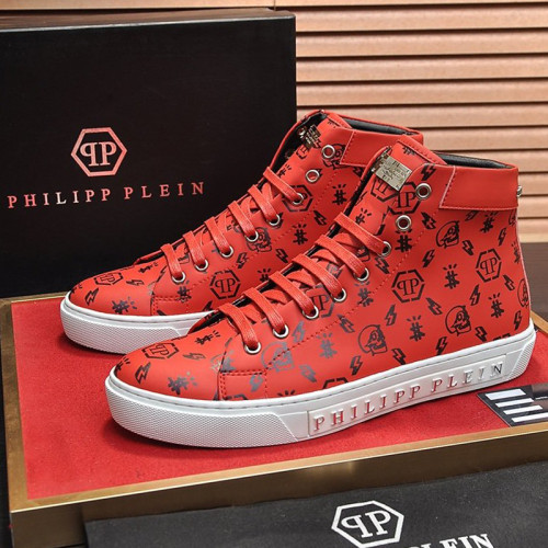 Philipp Plein Men Shoes Sneakers High Top Sneaker Fashion Design Luxury Brand Ankle Boots with Original Box