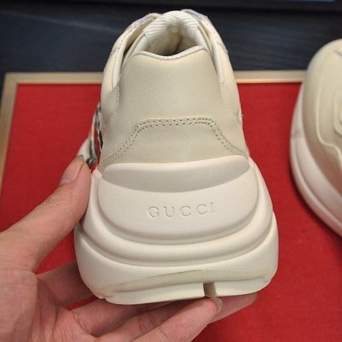 Gucci Mens Shoes Sneakers Luxury Brand Men's Rhyton leather sneaker with Original Box