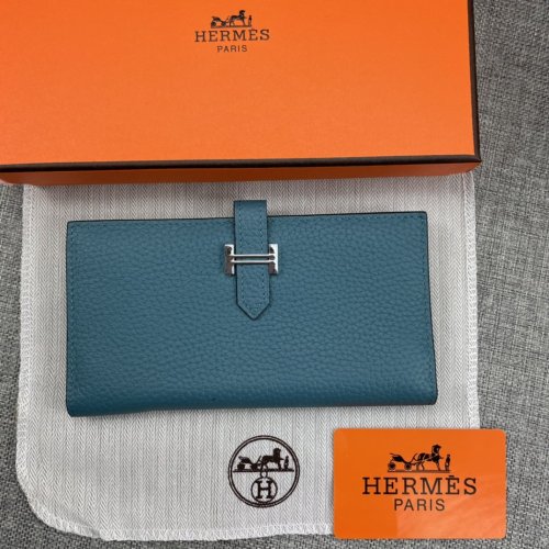 Hermes Womens Mens Wallets Purse Long Clutch Leather Design Coin Bag with Original Box