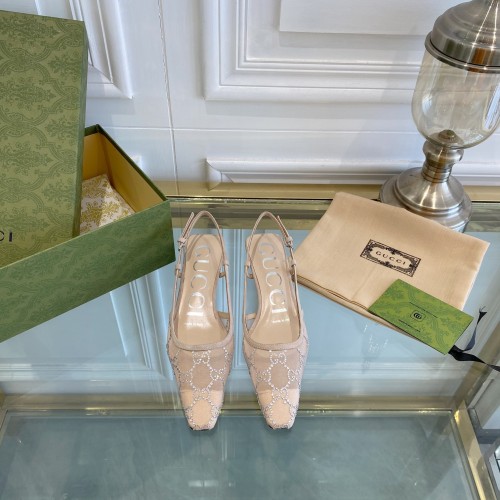Gucci Womens Shoes Slingback Pumps Heel Luxury Brand Wedding Fashion Shoes for Women with Original Box