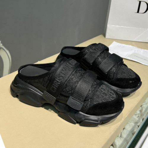 Dior Women Shoes Slippers SLIDE Luxury Brand D-WANDER SLIDE Deep Blue Dior Oblique Technical Fabric KCQ351OBY_S56B with Original Box