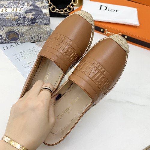 Dior Women Shoes Luxury Brand Design Dior Espadrille Nude Mesh Embroidery Womens Shoes with Original Box