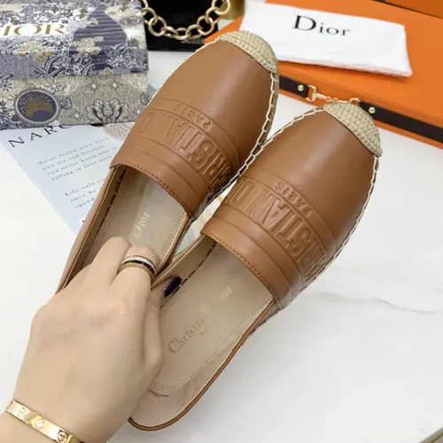 Dior Women Shoes Luxury Brand Design Dior Espadrille Nude Mesh Embroidery Womens Shoes with Original Box