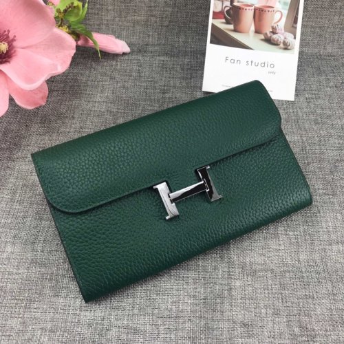 Hermes Womens Mens Wallets Purse Card Holder Leather Long Design Coin Bag with Original Box