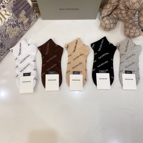 Balenciaga Socks 5 Pairs with Original Box Luxury Brand Breathable Balenciaga Sock
