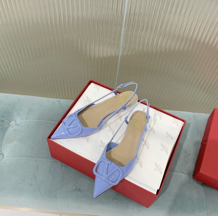 Valentino Women Shoes Mule Flip Flop Sandals VLOGO SIGNATURE CALFSKIN SLINGBACK PUMP 35MM with Original Box