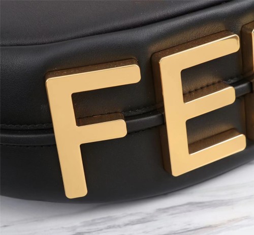Fendi Womens Bags Shoulder Handbags Luxury Brand Fendigraphy Small Black leather bag 8BR798A5DYF1HEJ