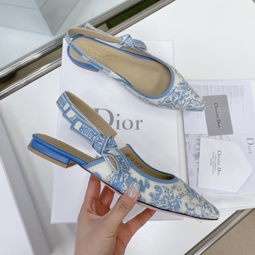 Dior Women Shoes Pumps Luxury Design Fashion Type High Heel Shoes for Wedding Style J'ADIOR SLINGBACK PUMP Cotton Embroidery with Micro Houndstooth Motif with Original Box