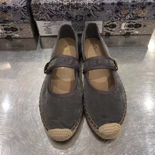 Dior Women Shoes Luxury Brand Design Dior Espadrille Nude Mesh Embroidery Womens Shoes with Original Box
