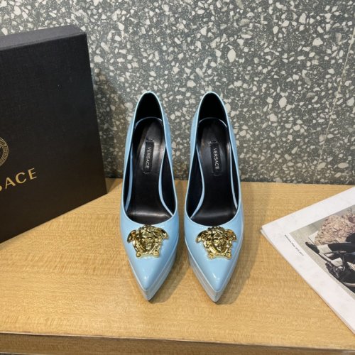 Versace Brand Womens Sandals Shoes Pumps Leather Big Size LA MEDUSA LEATHER PUMPS Design Luxury Brand Sandals for Women