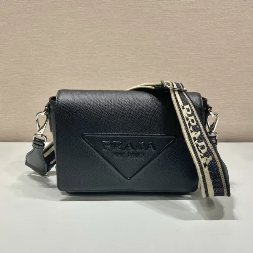Prada Mens Womens Bags Shoulder Bag Luxury Brand Saffiano leather shoulder bag with Original Box