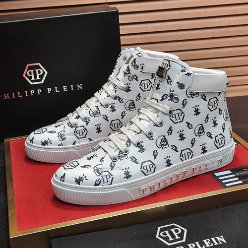 Philipp Plein Men Shoes Sneakers High Top Sneaker Fashion Design Luxury Brand Ankle Boots with Original Box