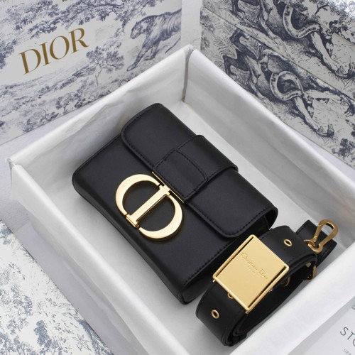 Dior Womens Bags Crossbody Bags 30 MONTAIGNE BOX BAG Black Box Calfskin