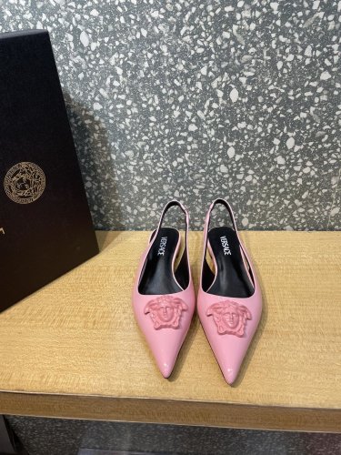 Versace Brand Womens Sandals Shoes Pumps Leather Big Size LA MEDUSA LEATHER PUMPS Design Luxury Brand Sandals for Women