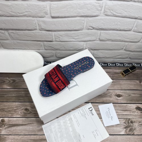 Dior Women Shoes Mule DWAY SLIDE Luxury Brand Womens Sandals Slippers with Original Box