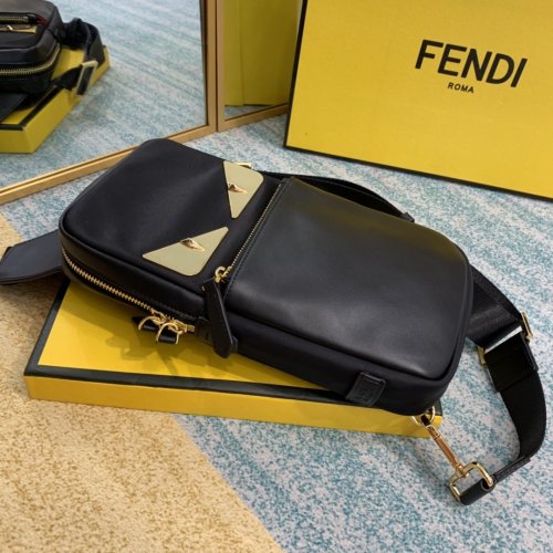 Fendi Mens Bags Luxury Brand Messenger Shoulder Bags Belt Bag Black Nylon One-Shoulder Backpack 7VZ033A2FTF0KUR