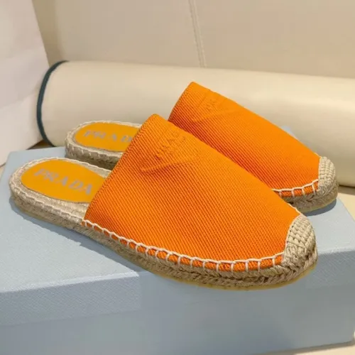 Prada Womens Shoes Casual Luxury Brand Breathable Hemp espadrilles Shoes Sandals Slippers with Original Box
