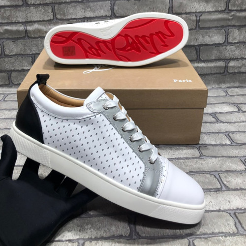 Christian Louboutin Mens Shoes Luxury Brand Red Bottom Design Louis Junior Spikes Flat with Original Box CL sneakers