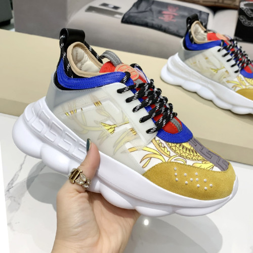 Versace Men Shoes Fashion Sneakers Luxury Brand with Original Box Top Quality Breathable Mens Sneakers Chain Reaction Multi-Color Rubber Suede