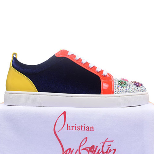 Christian Louboutin Mens Shoes Luxury Brand Red Bottom Design Louis Junior Spikes Flat with Original Box CL sneakers