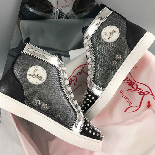 Christian Louboutin Mens Shoes Luxury Brand Red Bottom Design Louis Junior Spikes Flat with Original Box CL sneakers