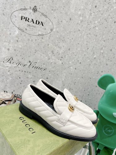 Gucci Womens Shoes Casual Loafers Design Luxury Brand Leather Princetown with Original Box