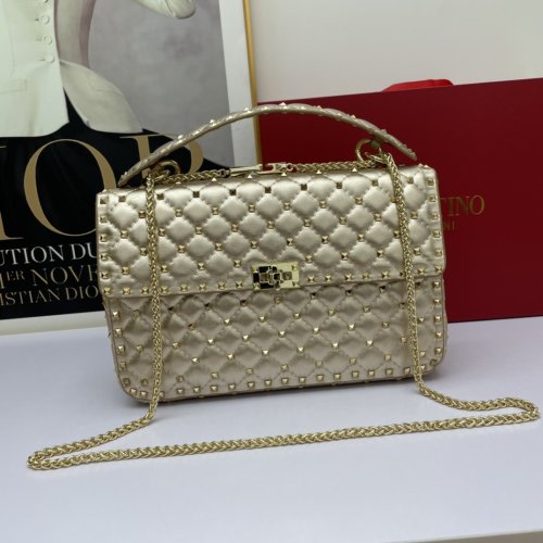 Valentino Womens Bags Crossbody Bags Handbags Luxury Brand LARGE ROCKSTUD SPIKE NAPPA LEATHER BAG with Original Box