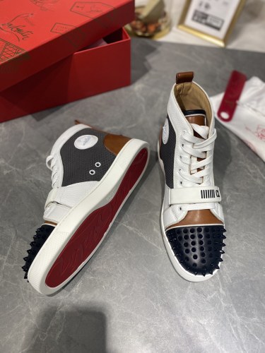 Christian Louboutin Mens Shoes Luxury Brand Red Bottom Design Louis Junior Spikes Flat with Original Box CL sneakers