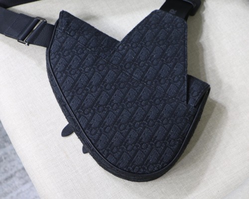 Dior Mens Bags Shoulder Messenger Bags Luxury Brand Dior SADDLE BAG Black Dior Oblique Jacquard 1ADPO093YKY_H00N with Original Box