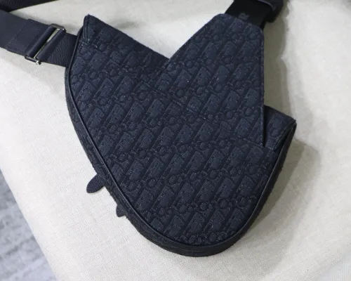 Dior Mens Bags Shoulder Messenger Bags Luxury Brand Dior SADDLE BAG Black Dior Oblique Jacquard 1ADPO093YKY_H00N with Original Box