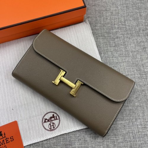 Hermes Womens Mens Wallets Purse Constance Clutch Leather Design Coin Bag with Original Box