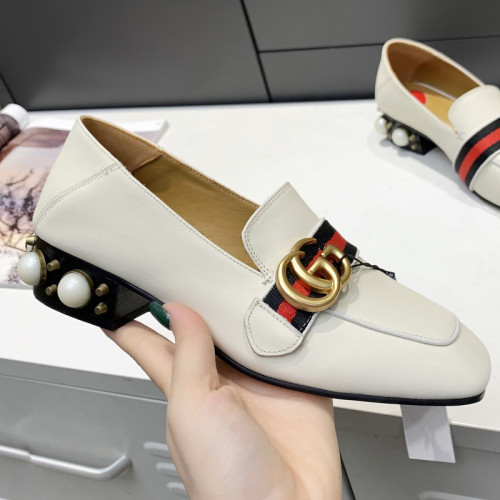 Gucci Womens Shoes Casual Loafers Design Luxury Brand Leather Women's jumbo GG Princetown loafer with Original Box 475094 UKO60 2588