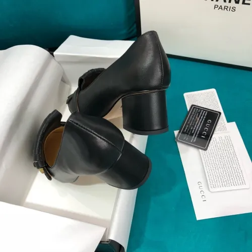 Gucci Women Shoes Flat Sandals Slippers Luxury Brand Women's Leather mid-heel pump with Original Box 408208 C9D00 1000