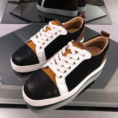 Christian Louboutin Mens Shoes Luxury Brand Red Bottom Design Louis Junior Spikes Flat with Original Box CL sneakers