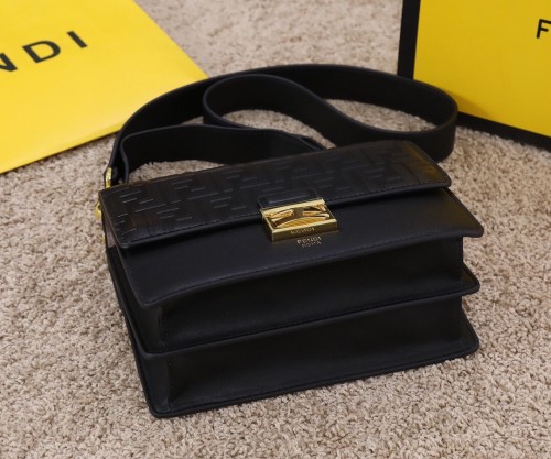 Fendi Womens Bags Shoulder Bags Handbags Luxury Brand FENDI Kan U leather bag with Original Box