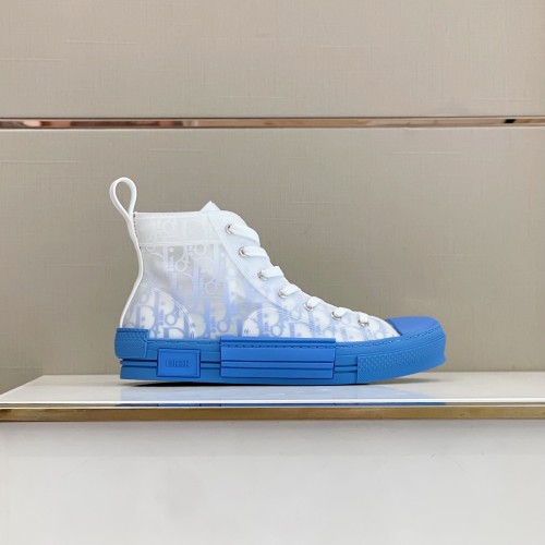 Dior Mens Shoes Sneakers Casual Luxury Brand B23 HIGH-TOP SNEAKER Dior Oblique Canvas with Original Box 3SH118ZMK_H761