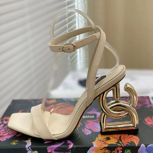 Dolce&Gabbana Womens Shoes Sandals Slippers Luxury Brand Fashion Patent leather sandals with DG Pop heel with Original Box