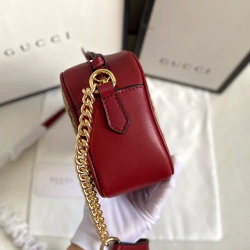 Gucci Womens Bag GG Marmont small shoulder bag in Original GG canvas/black Luxury Brand with Original Box 447632 HVKEG 9772
