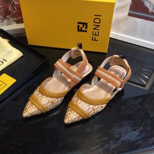 Fendi Womens Shoes COLIBRÌ Raffia Slingbacks 2.0cm