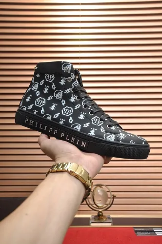 Philipp Plein Men Shoes Sneakers High Top Sneaker Fashion Design Luxury Brand Ankle Boots with Original Box