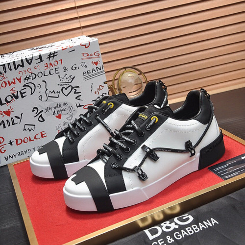 Dolce&Gabbana Men Shoes Sneakers Luxury Brand Portofino Sneakers in Mixed Materials